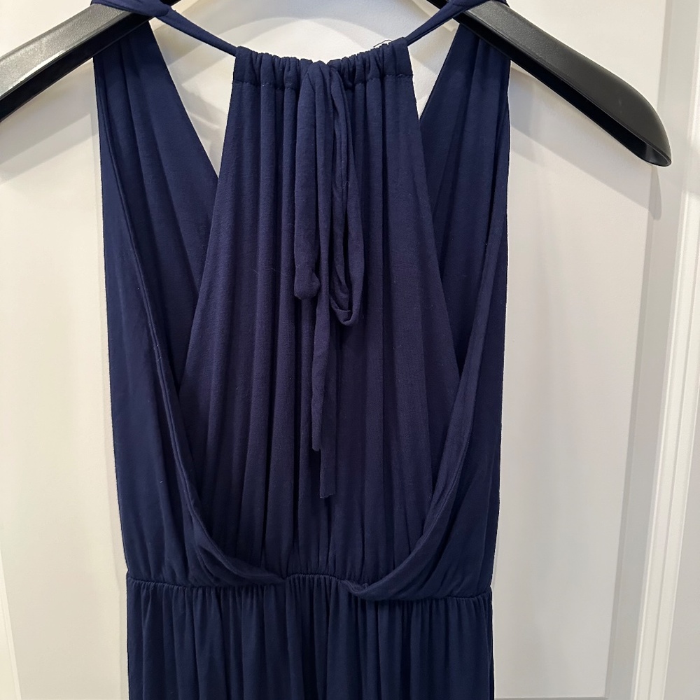 Gilli Rocca Racerback Hi-Lo Maxi Dress Navy L - Picture 6 of 7
